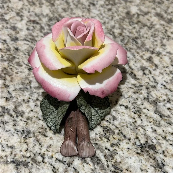 Porcelain Pink & Yellow Rose - Picture 6 of 7